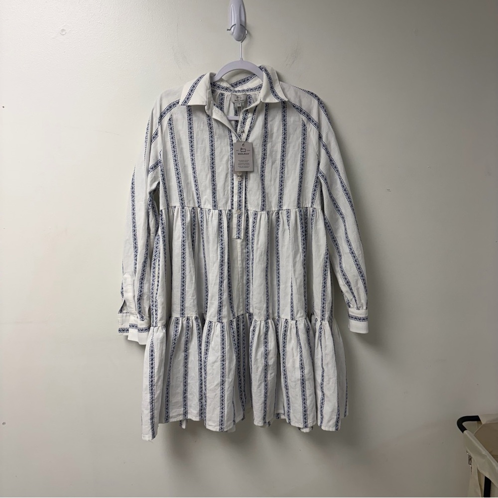 Woolrich NWT Geo Jacquard Mini Dress Milky Cream Size Small - Picture 3 of 7